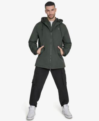 Men's 3/4 Lenth Hooded Jacket with Bib