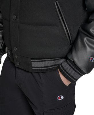 Men's Wool Blend Quilted Puffer Jacket