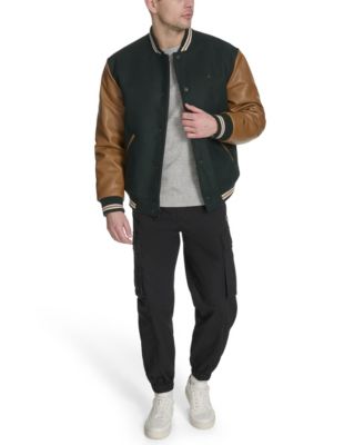 Men's Mixed Media Varsity Jacket