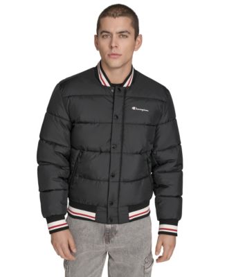 Men's Quilted Varsity Puffer Jacket
