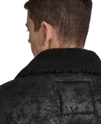 Men's Faux Shearling Varsity Jacket