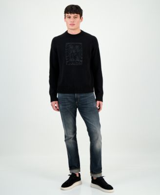 Men's Souveau Relaxed-Fit Long-Sleeve Crewneck Logo Graphic Sweater