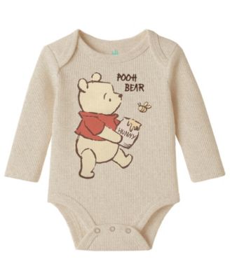 Baby Boys' or Baby Girls' Pooh Long Sleeves Bodysuit, 3-Pack Set