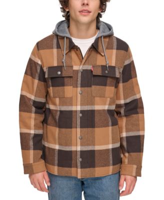Men's Faux Sherpa Lined Flannel Shirt Jacket