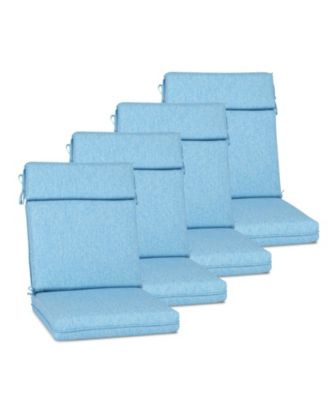 Outdoor Dining Chair Cushion Set, 37"x20"x2.8" High back cushion with Ties and Zipper, Set of 4