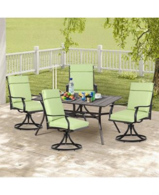 Outdoor Dining Chair Cushion Set, 37"x20"x2.8" High back cushion with Ties and Zipper, Set of 4