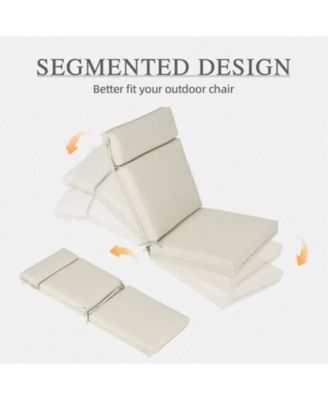 Outdoor Dining Chair Cushion Set, 37"x20"x2.8" High back cushion with Ties and Zipper, Set of 4
