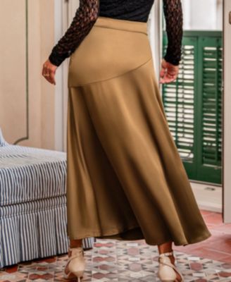 Women's Take the Spotlight Brown Maxi Skirt