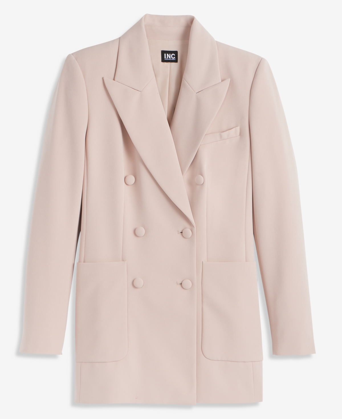 Inc International Concepts Women's Peak-lapel Double-breasted Blazer, Macy's Exclusive In Pink
