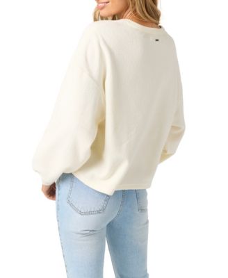 Juniors' Crewneck Long Sleeve Top