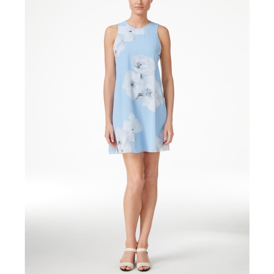 Calvin Klein Petite Floral Print Sleeveless Sheath Dress   Dresses