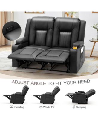Loveseat Recliner with Cup Holders&Side Pockets