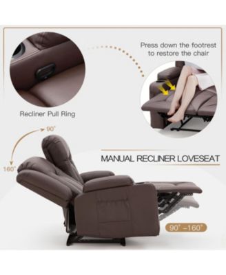 Loveseat Recliner with Cup Holders&Side Pockets