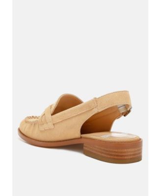 Womens Nemykin Woven Strap Slingback Loafers