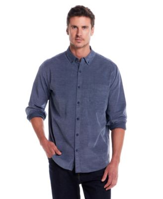 Men's Solid Corduroy Button Front Shirt