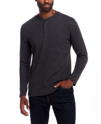 Men's Long Sleeved Waffle Henley T-shirt