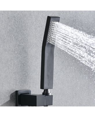 Ceiling Mount Shower Faucet Set, Hand Shower, 16 inch Shower Head and Tub Spout Rain Mixer Shower Combo Set