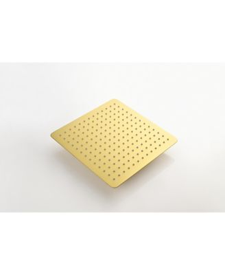 Shower System Bathroom Faucet Set Square Rainfall Shower Head and Handle Combo, 16 inch Shower Head and Tub Spou, Brushed Gold