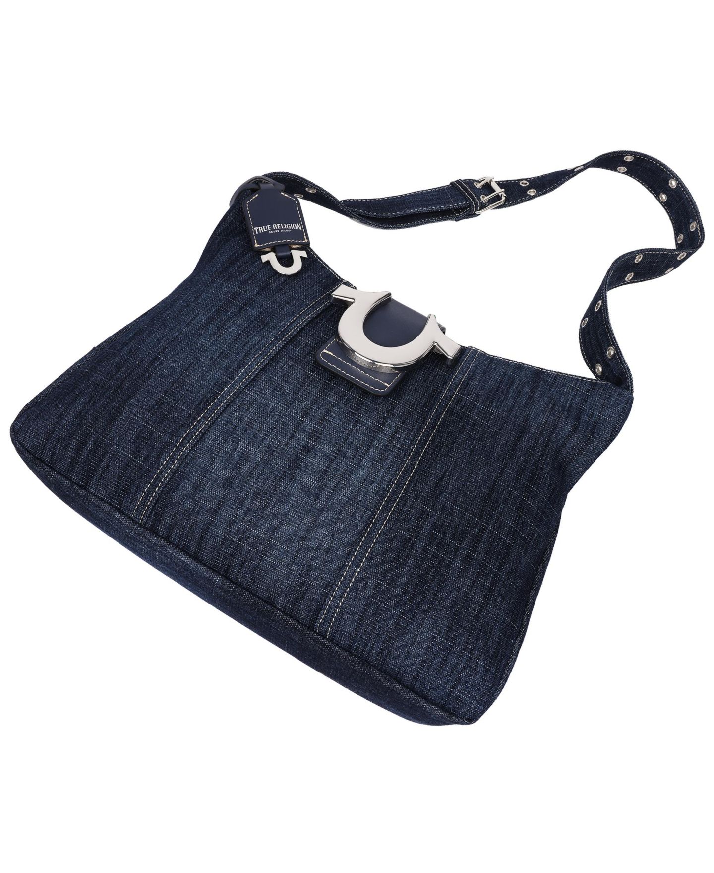 Женская сумка True Religion Horseshoe Denim Hobo, цвет: Тёмный джинсовый — фото 4