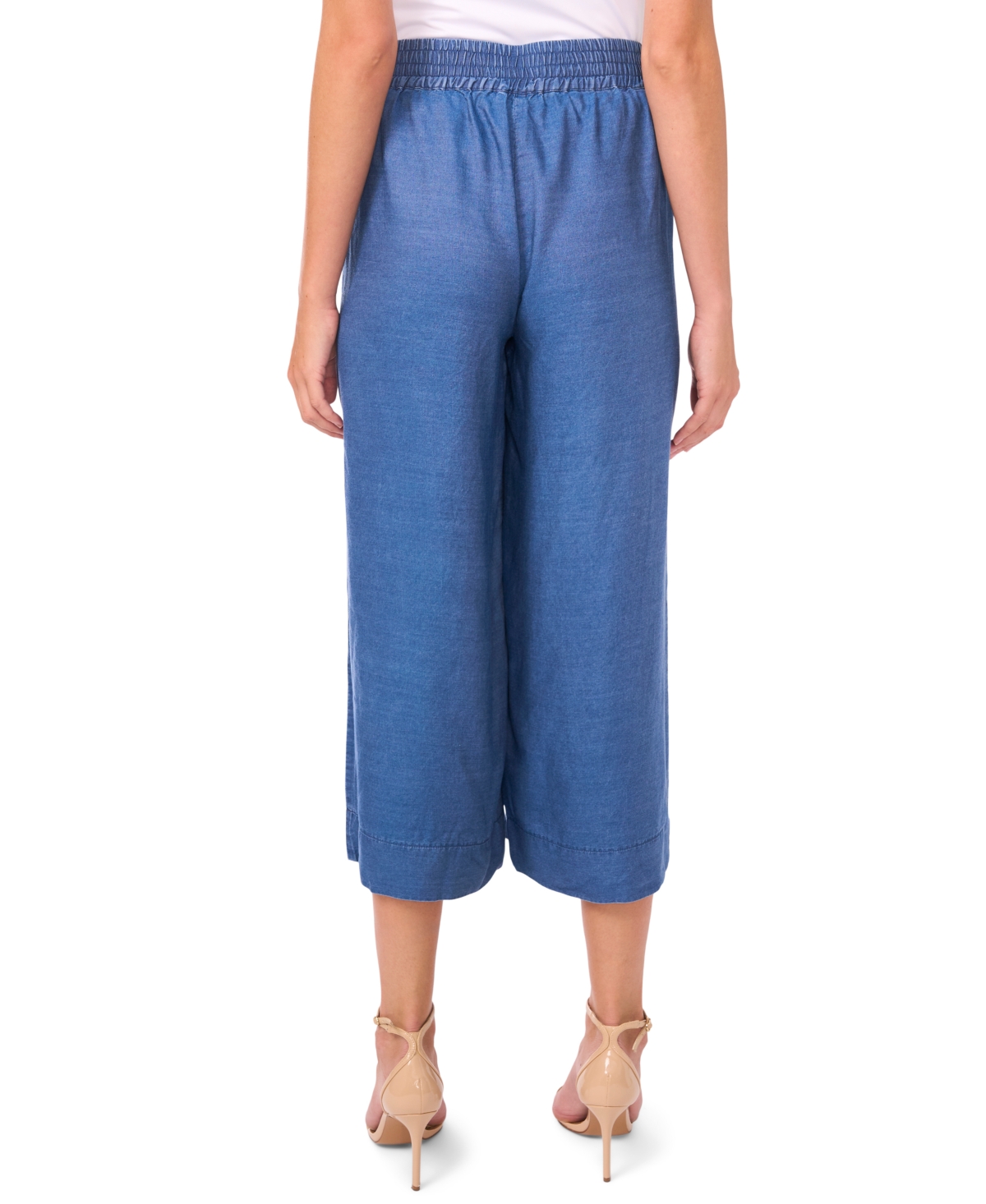 Vince Camuto Plus Size Smocked Waist Wide Leg Pants In Blue