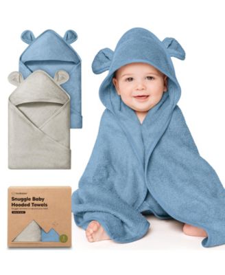 Snuggle Baby Towels with Hood for Newborn Girls, Boys, Toddlers, Soft & Absorbent Hooded Baby Bath Towels