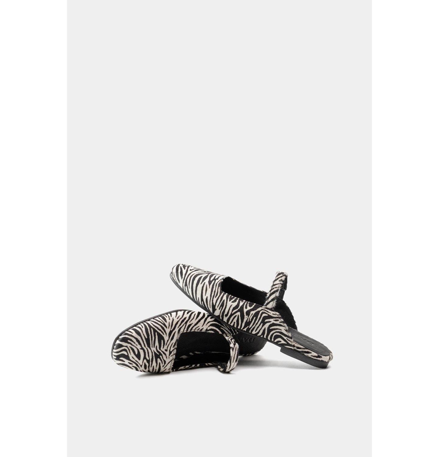 Женские балетки Dante Leather Ballerinas Mara Zebra, цвет: Зебра — фото 3