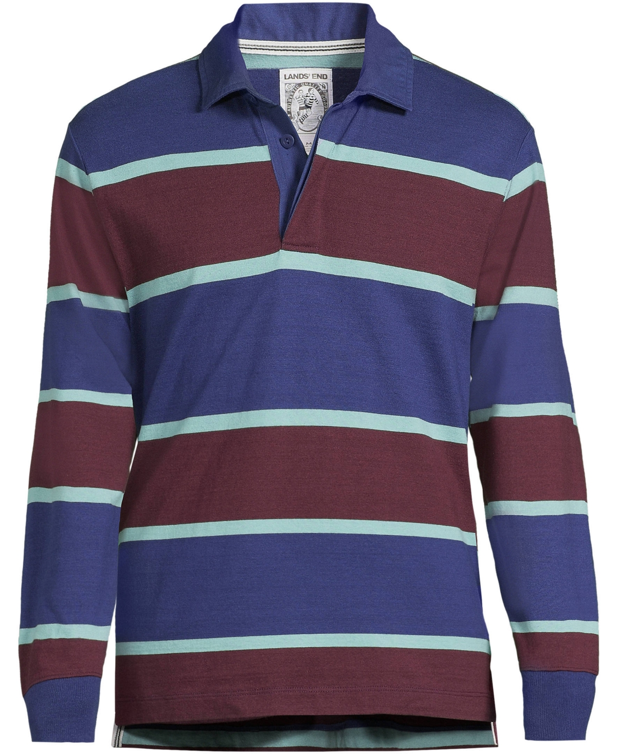 Lands' End Men's Long Sleeve Stripe Rugby Shirt