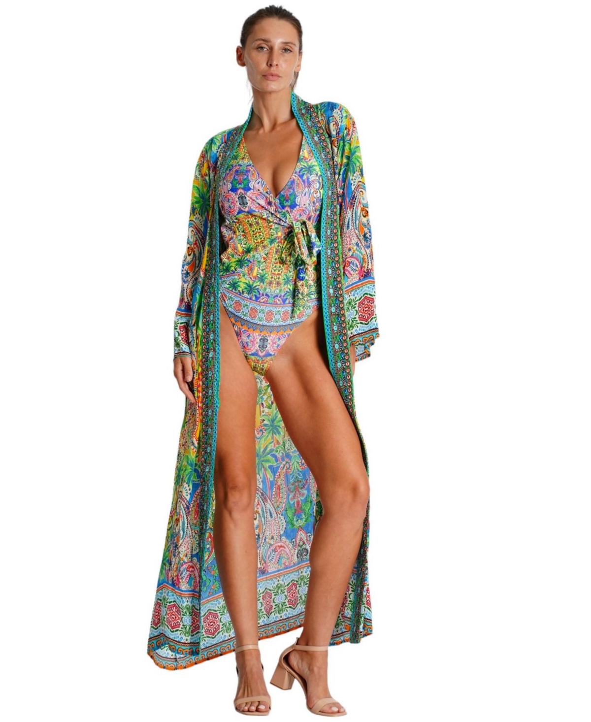 La Moda Clothing Women's Wrap One Piece Swimsuit
