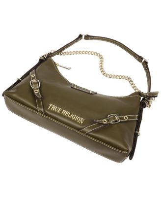 Smooth PU Belted Shoulder Bag