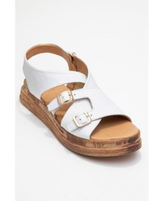 Levine Leather Buckled Side-Zip Sandal (Women)