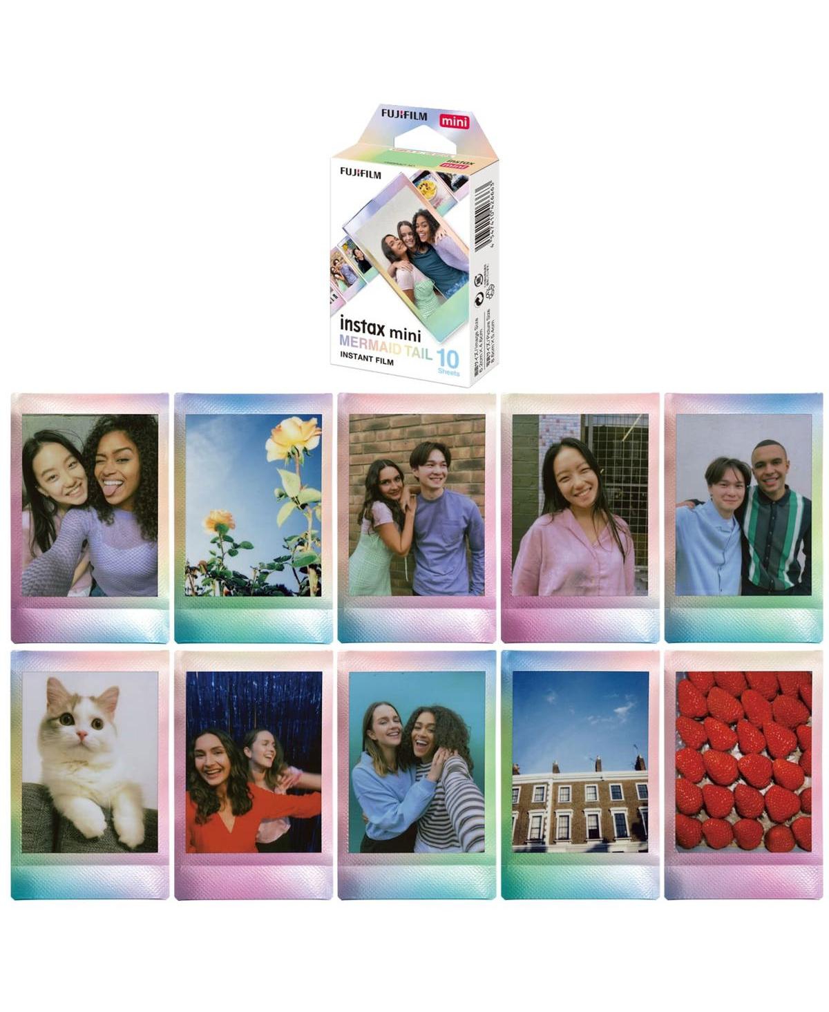 Fujifilm Instax Mini Mermaid Tail Film, 5-Packs of 10 Exposures + Slinger Photo Album for Instax Mini