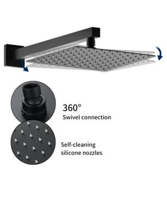 Male NPT Matte Black Shower System, Shower Faucet Set for Bathroom Shower Fixtures with 12 Inch Rain Shower Head and Handheld