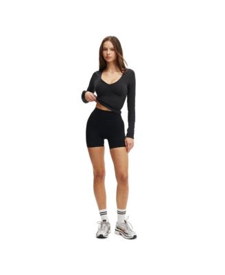 Women's Active Ultra Soft Plunge Front Long Sleeve