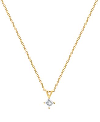 Diamond Solitaire Pendant Necklace (1/3 ct. t.w.) in 14K Yellow Gold