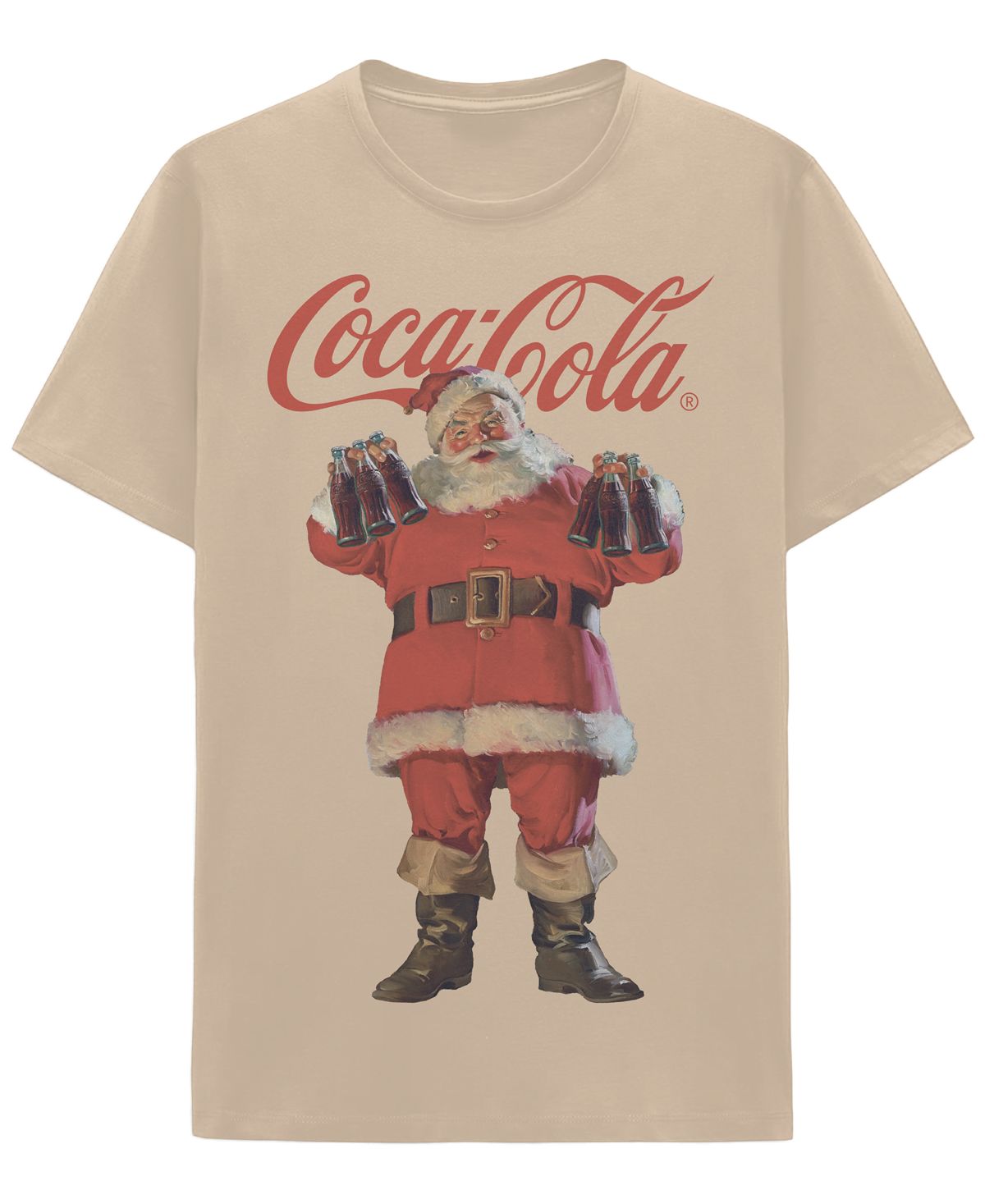 Мужская футболка Coca-Cola Santa с круглым вырезом горловины