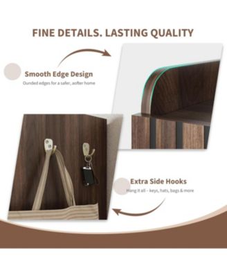 Shoe Cabinet，Large Shoe Cabinet with Doors,Adjustable Shelves, Shoe Organizer with Doors for Hallway, Entryway, Living Room,Nut-Brown