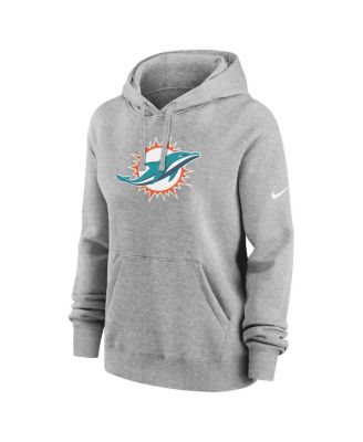 Women's Heather Gray Miami Dolphins Club Fleece Pullover Hoodie