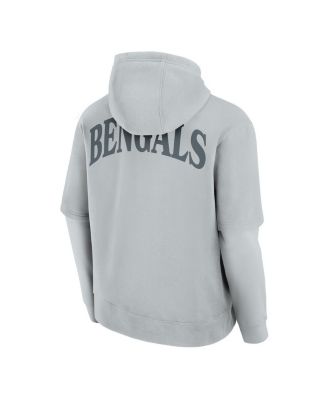Men's and Women's Gray Cincinnati Bengals Sleek Elements Pullover Hoodie