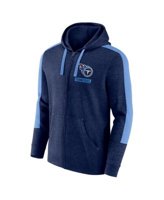 Men's Heather Navy Tennessee Titans Gains Full-Zip Hoodie