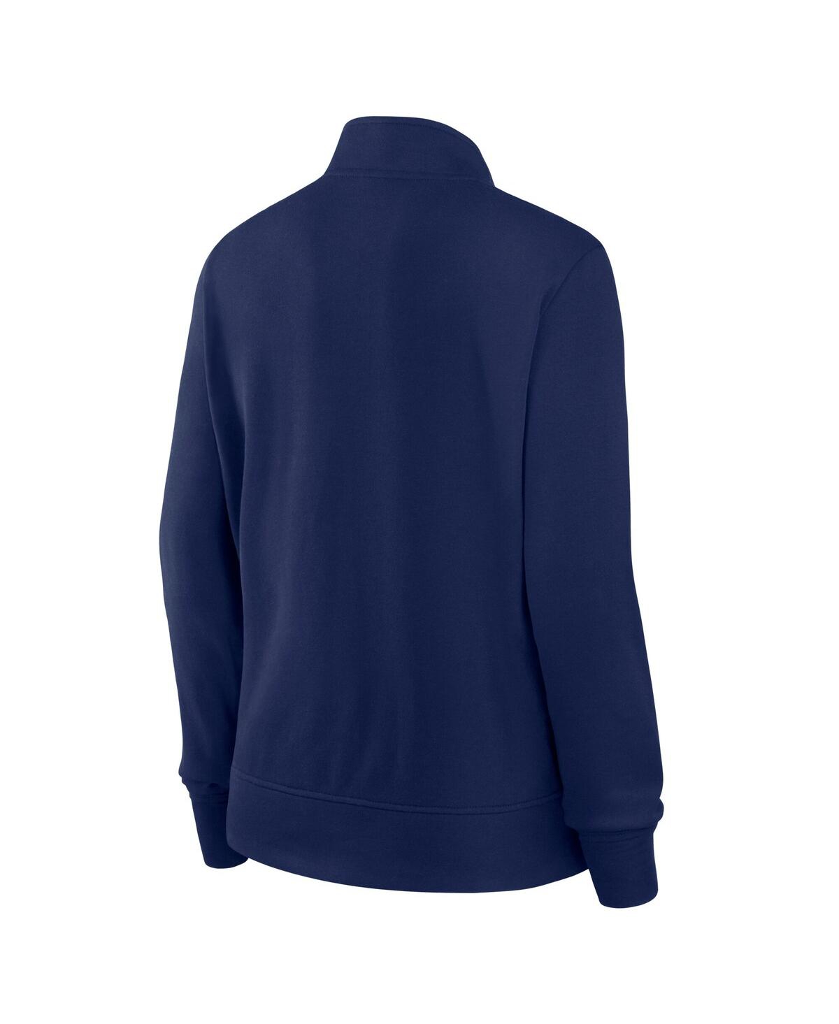 Logo Athletic Women's College Navy Seattle Seahawks Velocity Quarter-zip Jacket In Blue