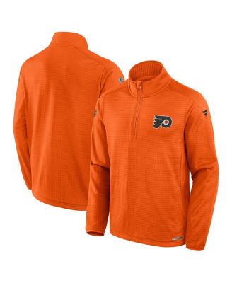 Fanatics - Men's Orange Philadelphia Flyers Authentic Pro Rink Quarter-Zip Sweatshirt