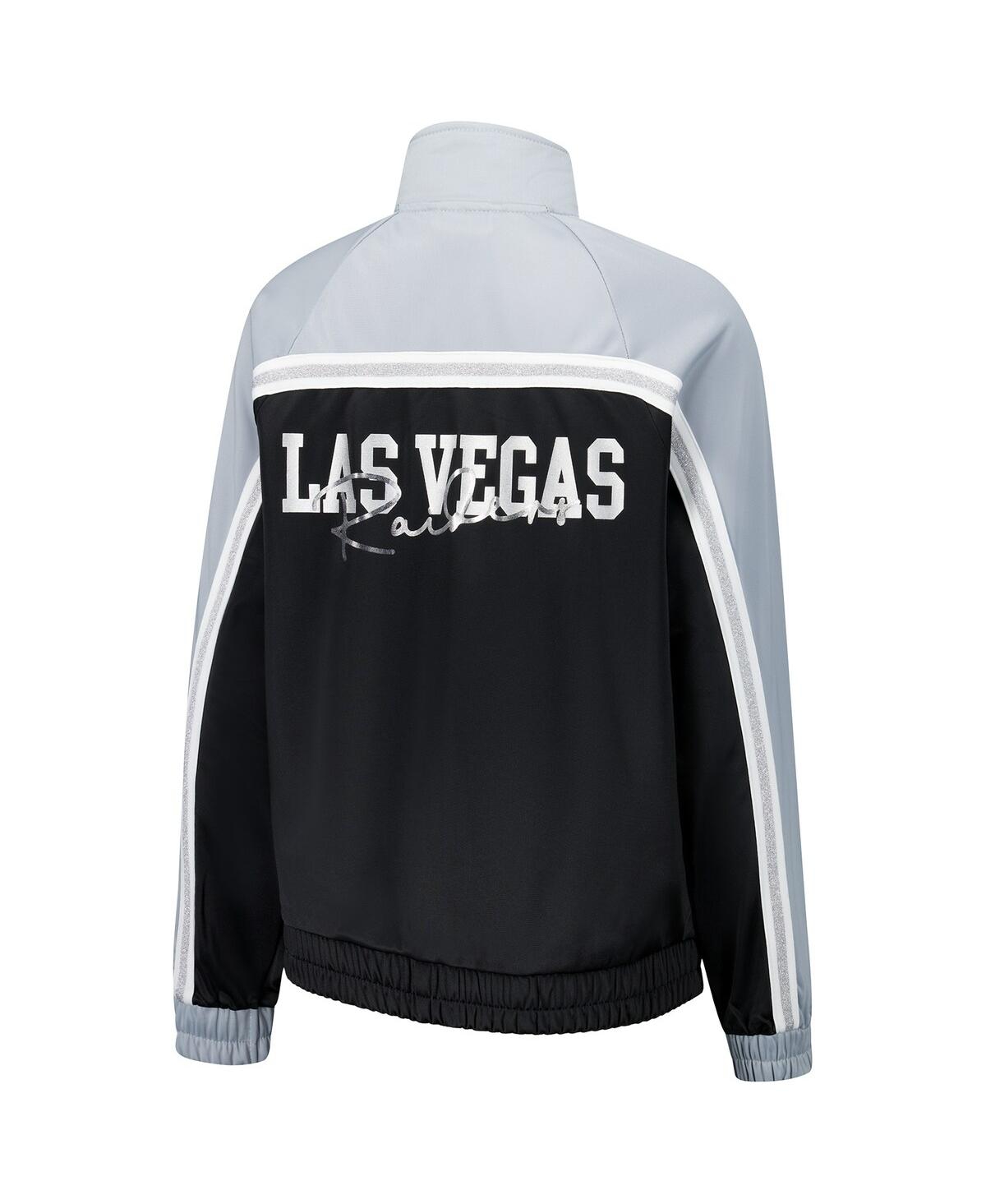 G-iii 4her By Carl Banks Women's Black Las Vegas Raiders Post Game Full-zip Track Jacket In Black