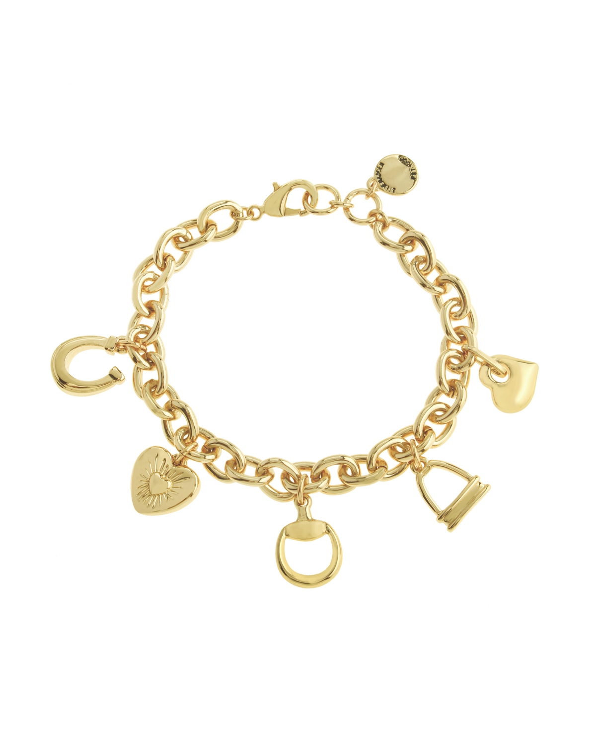 Steve Madden Gold Collegiate Mixed Charm Bracelet In Gold