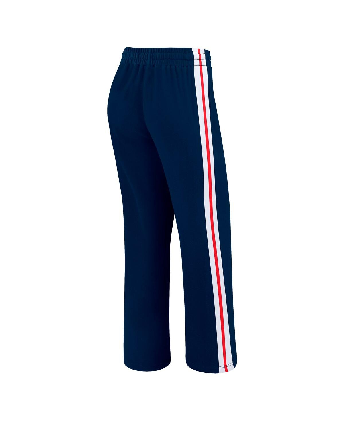 Wear By Erin Andrews Women's Navy New England Patriots Color Block Straight Leg Pants In Blue