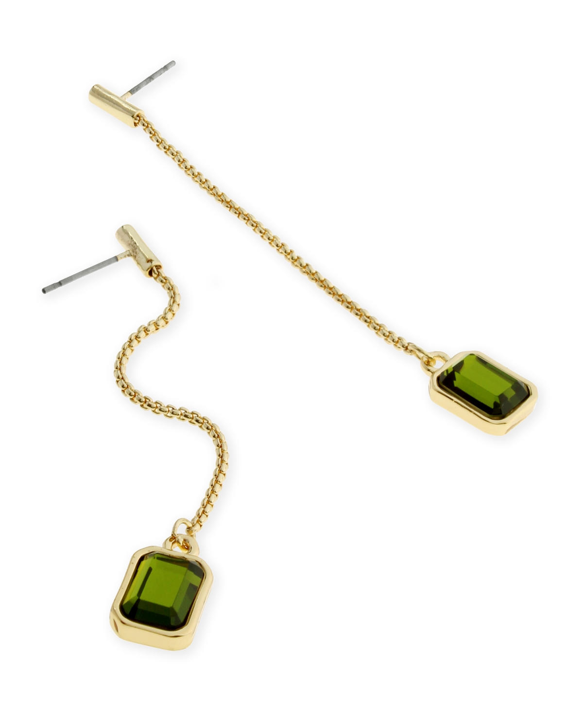 Steve Madden Olivine Gem Linear Earrings