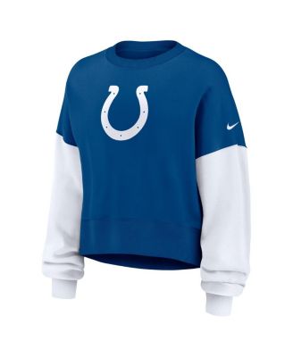 Women's Royal Indianapolis Colts Oversized Color-Block Pullover Sweatshirt