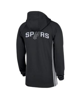Men's Black San Antonio Spurs Authentic On Court Zone Quarter-Zip Dri-FIT Hoodie Jacket