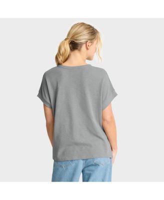 Women's Heather Gray Philadelphia Eagles Oversized&nbsp;Hometown Premium Henley Shirt