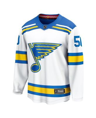 Men's Jordan Binnington White St. Louis Blues Away Breakaway Player Jersey