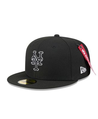 x Alpha Industries Men's Black New York Mets 59FIFTY Fitted Hat